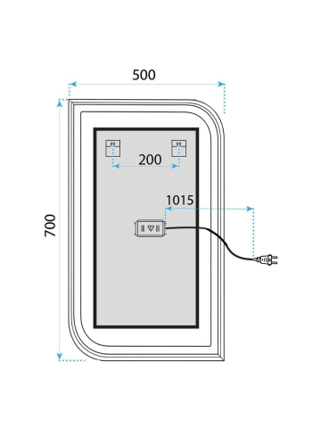 Oglinda LED Rea ZONE 70x50 cm rama metalica auriu periat rose gold anti-aburire dimmer [10]