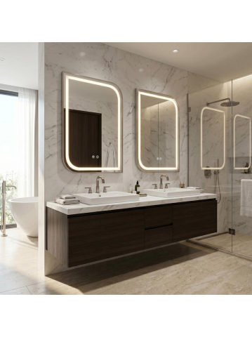Oglinda LED Rea Zone 70x50 cm nickel periat rama metalica anti-aburire [4]
