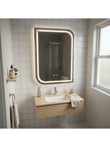 Oglinda LED Rea Zone 70x50 cm nickel periat rama metalica anti-aburire [2]
