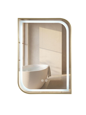 Oglinda LED Rea Zone 80x60 cm auriu periat rama metal anti-aburire [8]
