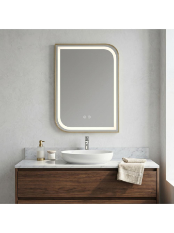 Oglinda LED Rea Zone 80x60 cm auriu periat rama metal anti-aburire [5]