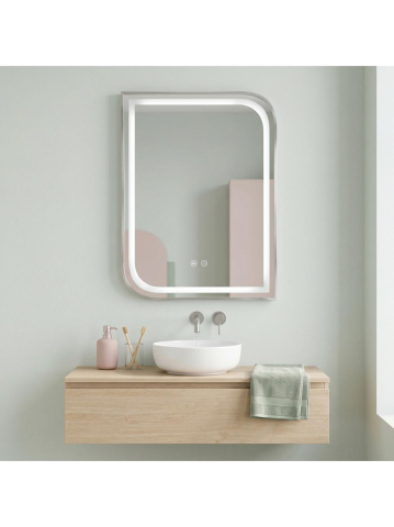 Oglinda LED Rea Zone 80x60 cm nickel periat rama metalica anti-aburire dimer [5]