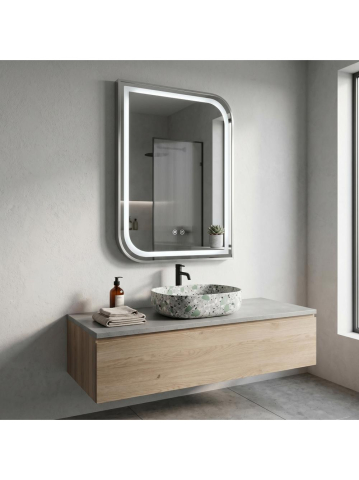 Oglinda LED Rea Zone 80x60 cm nickel periat rama metalica anti-aburire dimer [3]