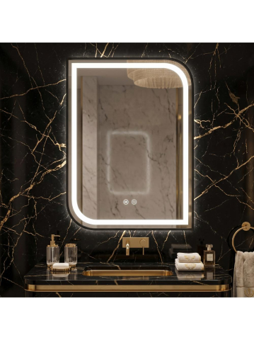 Oglinda LED Rea Zone 80x60 cm rama metalica neagra anti-aburire [2]