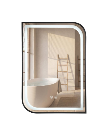 Oglinda LED Rea Zone 80x60 cm rama metalica neagra anti-aburire [7]