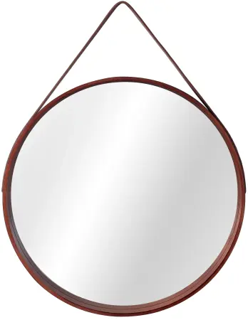 Mobilier Baie - Oglinda rotunda cu rama din lemn Loft Maro 50cm, Rea