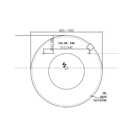 Oglinda rotunda Kolpasan, Maribor, iluminare LED, 100 cm [2]