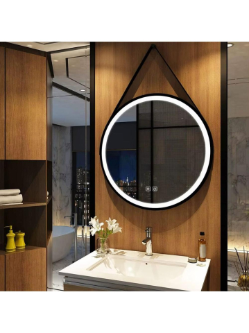 Oglindă Rotundă LED Suspendată pe Curea 70 cm 104 [12]