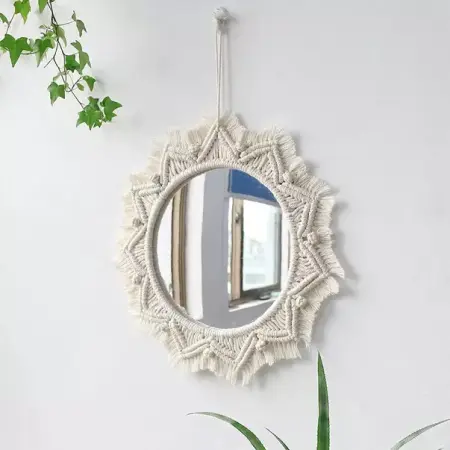 Oglinda rotunda Rea Boho 322047 bej 50 cm [5]