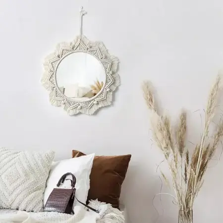 Oglinda rotunda Rea Boho 322047 bej 50 cm [4]