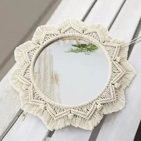 Oglinda rotunda Rea Boho 322047 bej 50 cm [6]