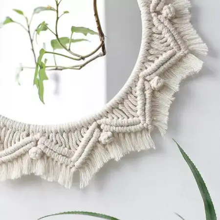 Oglinda rotunda Rea Boho 322047 bej 50 cm [2]