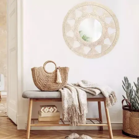 Oglinda rotunda Rea Boho 322050 bej 65 cm [3]