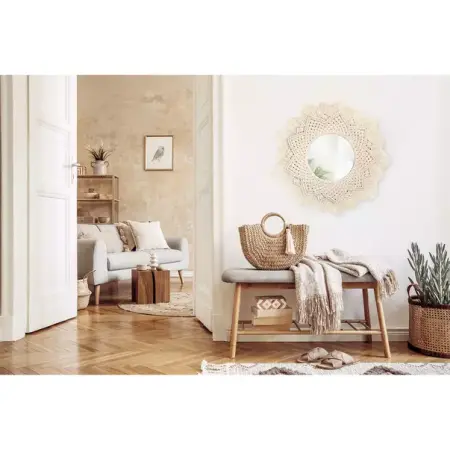 Oglinda rotunda Rea Boho 322051 bej 60 cm [4]