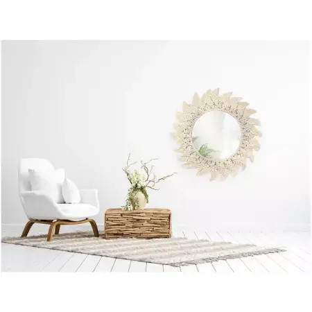 Oglinda rotunda Rea Boho 322086 bej 50 cm [4]