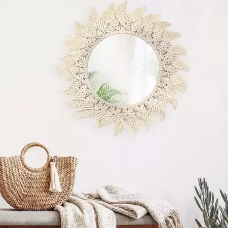 Oglinda rotunda Rea Boho 322086 bej 50 cm [1]