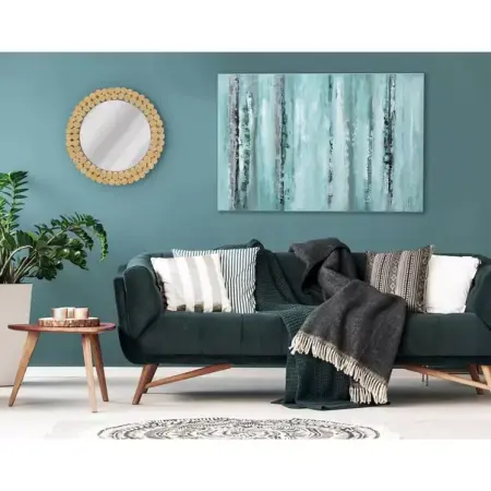 Oglinda rotunda Rea Boho KLNA-MR01 rama lemn 36 cm [2]