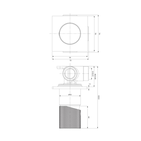 Omnires Contour baterie de duș ascuns cupru CT8045CPB [1]