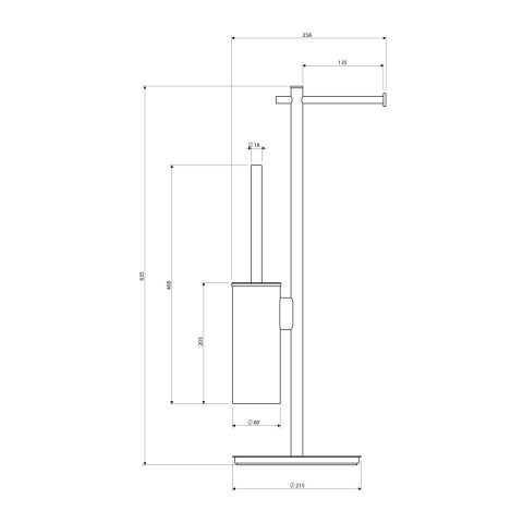 Omnires Modern Project suport cu perie wc alb MP60810WM [1]