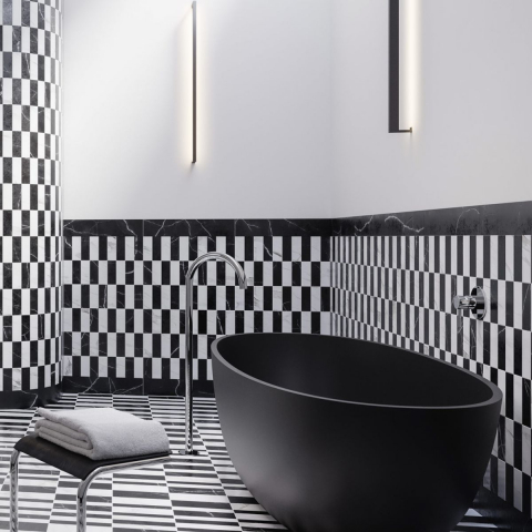 Omnires Shell M+ cadă freestanding 148x75 cm ovală negru SHELL148WWBLV [6]