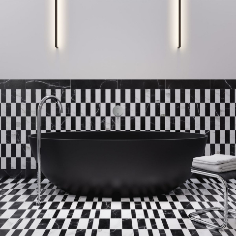 Omnires Shell M+ cadă freestanding 148x75 cm ovală negru SHELL148WWBLV [4]
