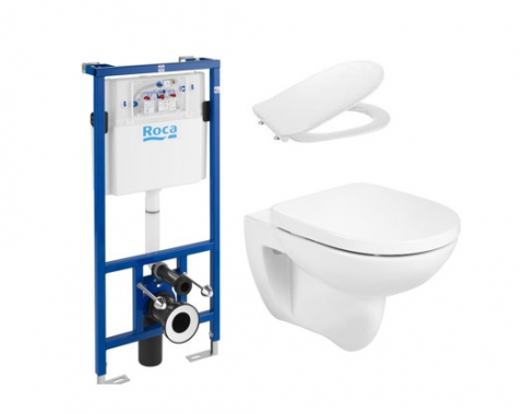 Vase wc suspendate - Pachet complet WC Debba Round suspendat Rimless ROCA