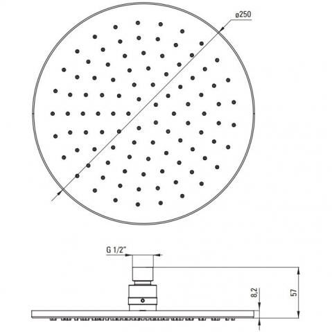 Palarie de dus Deante Cascada auriu 25cm [2]