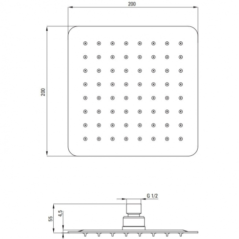 Palarie de dus Deante Floks crom 20x20 cm [1]
