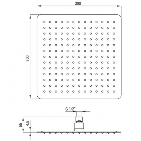 Palarie de dus Deante Floks crom 30x30 cm [1]