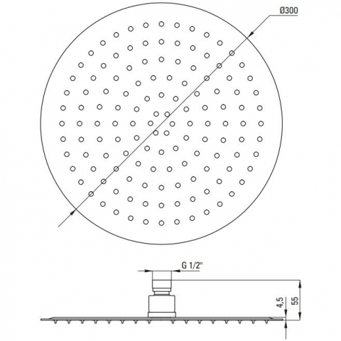 Palarie de dus Deante Floks negru 25cm [2]
