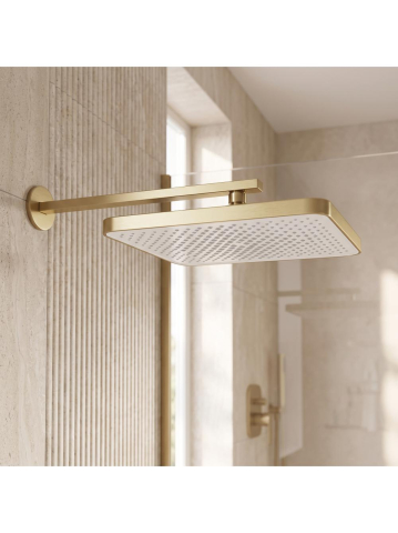 Palarie de dus dreptunghiulara Rea JS-032 auriu periat 380x210 mm ABS [6]