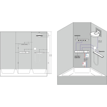 Palarie de dus fix, Hansgrohe, Rainfinity 360, 1 jet, alb mat [4]