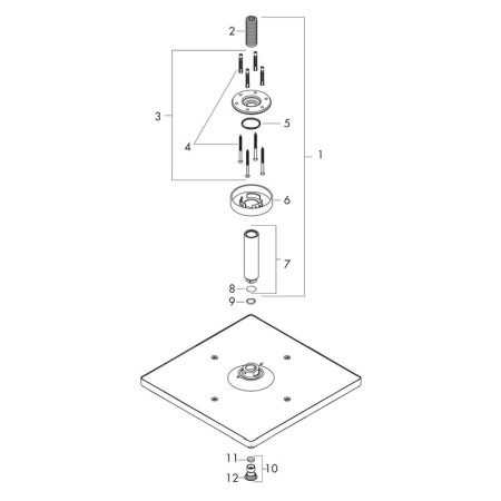 Palarie de dus, Hansgrohe, Raindance E 300, cu brat de montaj, negru mat [2]