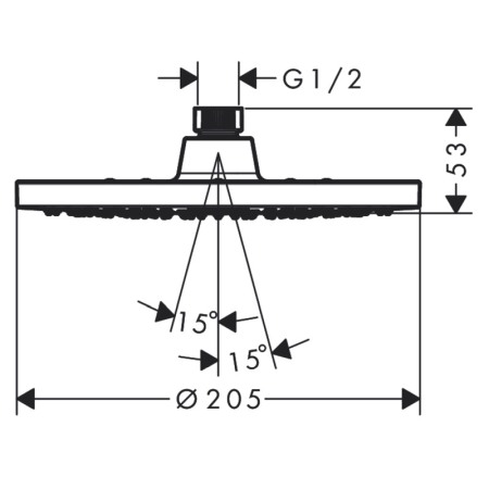 Palarie de dus Hansgrohe, Vernis Blend 200, 1 jet, negru mat [1]