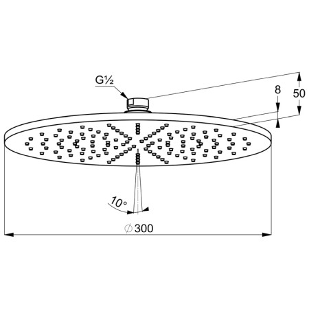 Palarie de dus, Kludi, A-QA, rotunda, diametrul de 30 cm, negru mat [1]