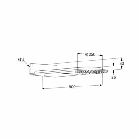 Palarie de dus montare pe perete Kludi A-QA Rain 250 mm 2 jeturi crom [1]