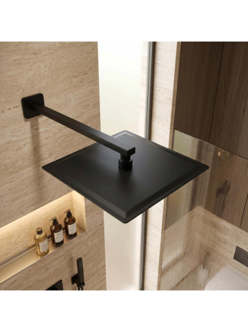 Palarie de dus patrata Rea JS-P015B negru 300x300mm inox [2]