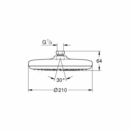 Palarie de dus rotunda Grohe New Tempesta 210 crom [1]