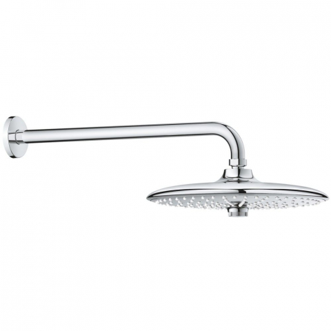 Brate si palarii dus - Palarie dus fix Grohe Euphoria 260, Ø26 cm cu brat, montaj pe perete