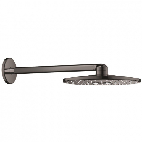 Brate si palarii dus - Palarie dus fix Grohe Rainshower 310 SmartActive, Ø31 cm cu brat, montaj pe perete, antracit (hard graphite)