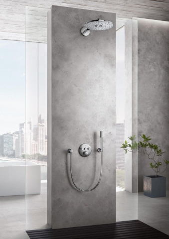 Palarie dus fix Grohe Rainshower 310 SmartActive, Ø31 cm cu brat, montaj pe perete, crom [5]