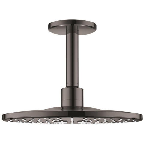 Brate si palarii dus - Palarie dus fix Grohe Rainshower 310 SmartActive, Ø31 cm cu brat, montaj pe tavan, antracit (hard graphite)