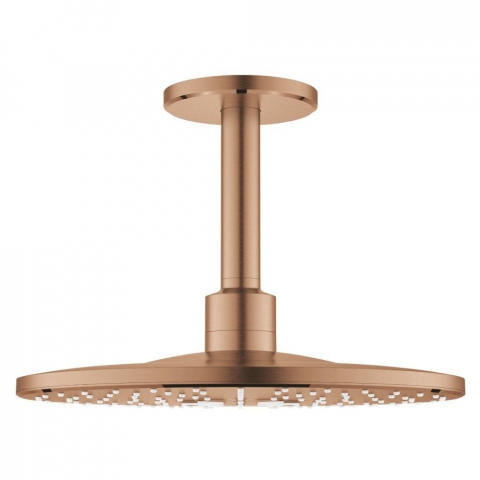 Brate si palarii dus - Palarie dus fix Grohe Rainshower 310 SmartActive, Ø31 cm cu brat, montaj pe tavan, cupru mat (brushed warm sunset)