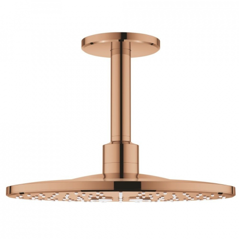 Brate si palarii dus - Palarie dus fix Grohe Rainshower 310 SmartActive, Ø31 cm cu brat, montaj pe tavan, cupru (warm sunset)