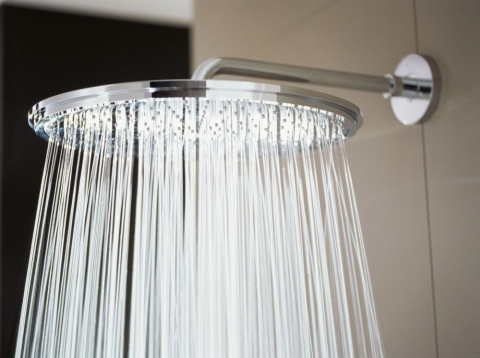 Palarie dus fix Grohe Rainshower Cosmopolitan 310, Ø31 cm cu brat, limitator de debit, montaj pe perete [1]