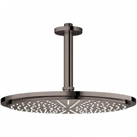 Brate si palarii dus - Palarie dus fix Grohe Rainshower Cosmopolitan 310, Ø31 cm cu brat, montaj pe tavan, negru
