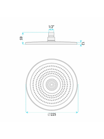 Cap de dus rotund REA JS-021 auriu 225mm ABS sistem Anti-Calc [9]
