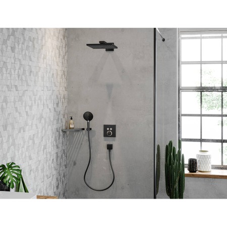 Pară de duș, Hansgrohe, Raindance Select S 120, cu 3 jeturi, negru cromat periat [3]