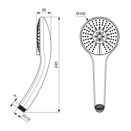 Para de dus Ideal Standard IdealRain Soft crom lucios cu 3 functii [7]