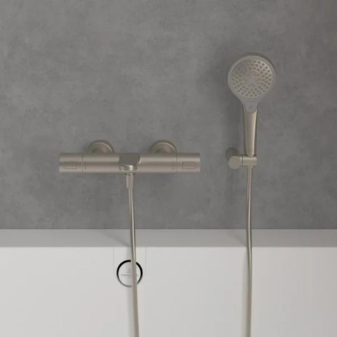 Pară de dus Villeroy&Boch, Verve, 3 jeturi, brushed nickel [1]